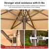 Large Foldable Patio Center Pole Umbrella UV Resistant Sun Shade Canopy for Garden Balcony Backyard Poolside