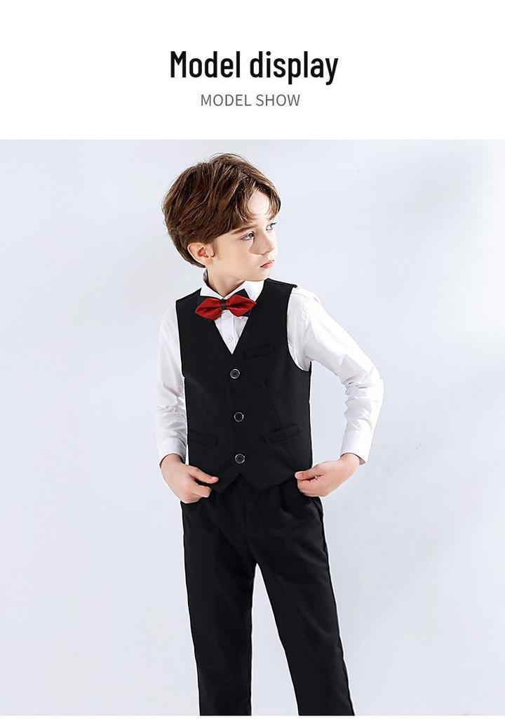 Boys' Academy Style Solid Color Vest for Formal Events and Page Boys