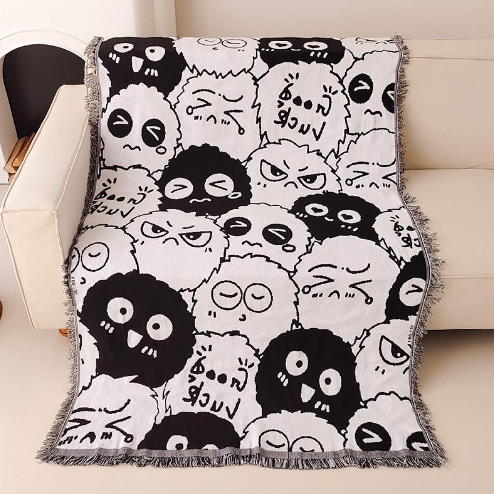 Stylish Graffiti Print Sofa Cover Blanket Artistic Tapestry for Couch Office Home Decor Soft Cozy Throw Cloth