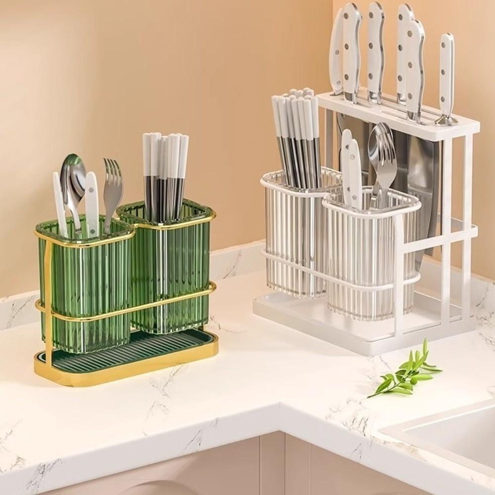 Mildew-Proof Kitchen Storage Rack Carbon Steel Cutlery Organizer Drain Rack  Countertop Storage