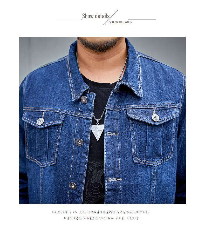 Veste en jean tendance pour homme grande taille - Manteau chemise en jean extra large pour homme - Printemps & Automne