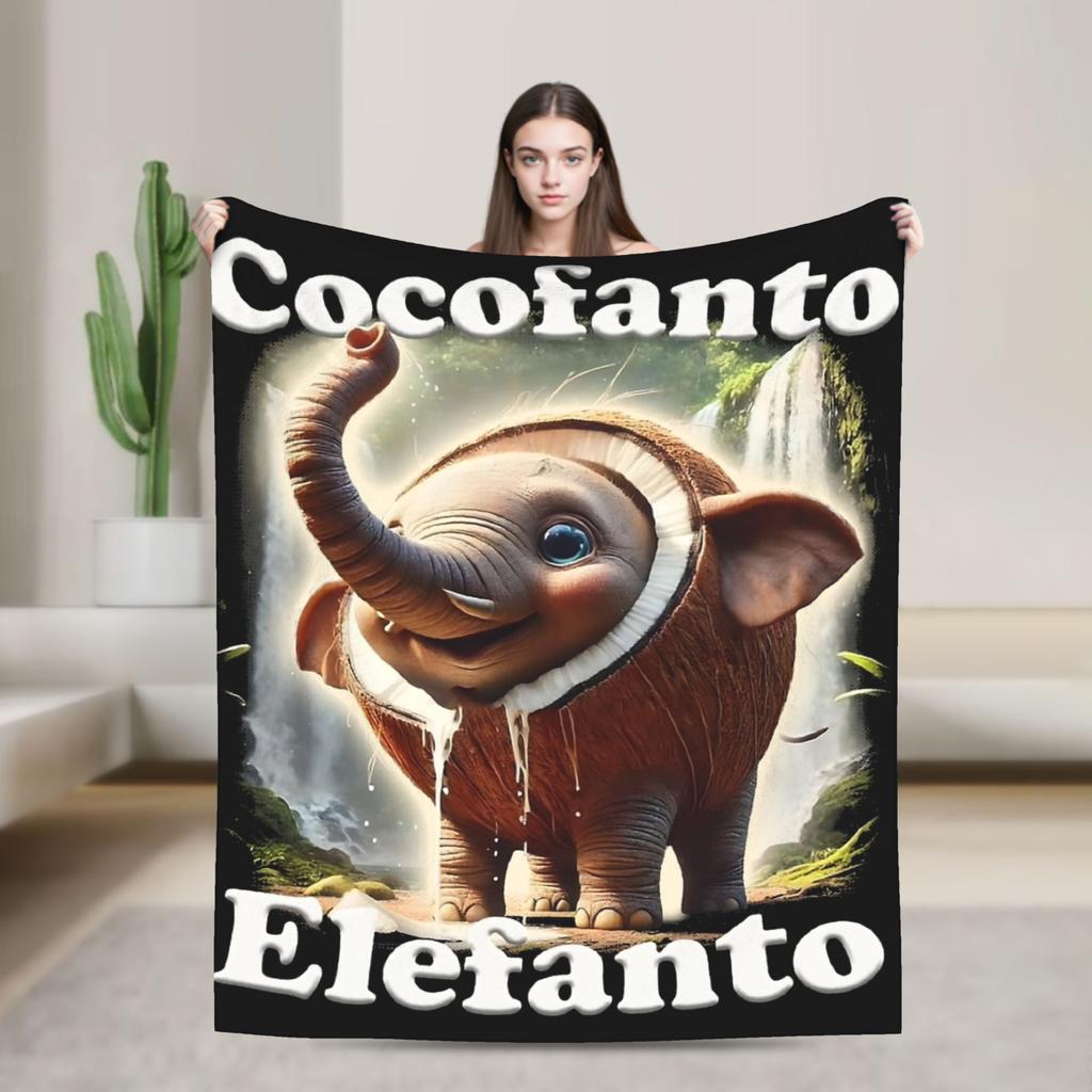 Italian Brainrot Tralalelo Tralala Tung Tung Tung Sahur Meme Fleece Blanket Throw Blanket for Bed Sofa Couch Plush Thin Quilt