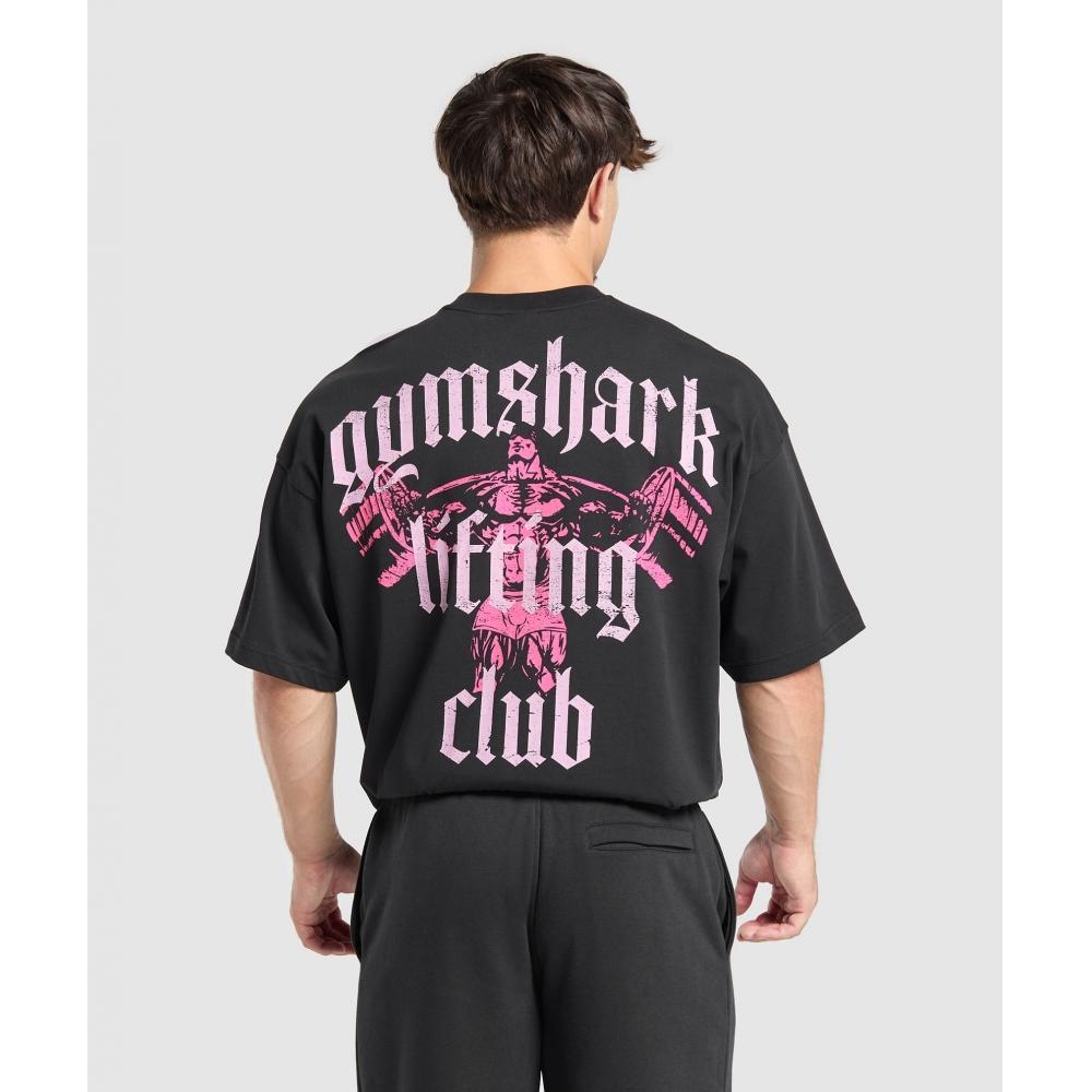 

Футболка Gymshark LifTing Club черная Dolly Pink A1c8b Bcwn XL