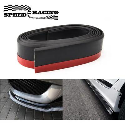 Protetor de para-choque dianteiro de carro 2,5M, borracha universal, fibra de carbono, protetores de para-choque dianteiro
