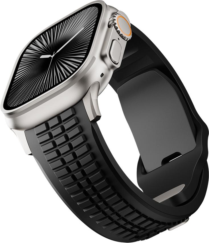 Rubber Watchband For Apple Watch Band Ultra 3 2 1 49mm Sports Silicone Bracelet For iWatch 11 10 9 8 SE 46mm 45mm 44mm Men Strap