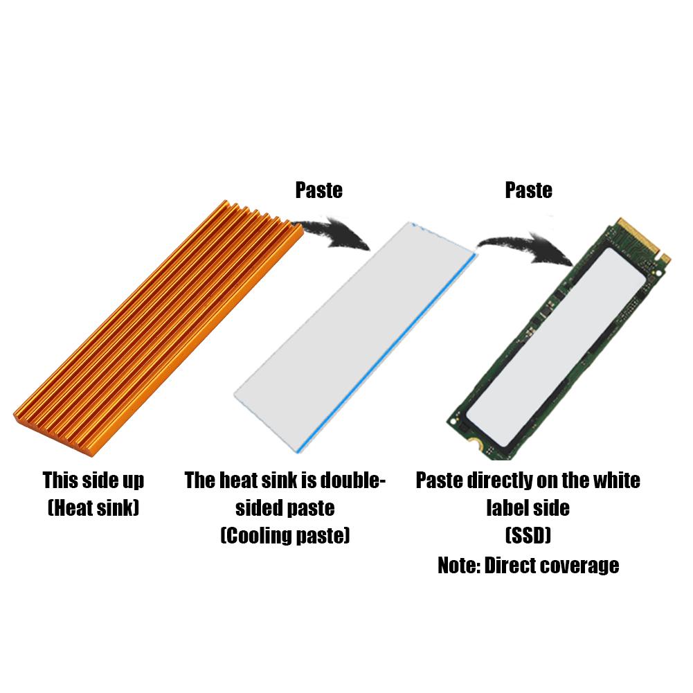 PCIE M.2 2280 SSD Solid State Drive High-Speed Aluminum Alloy Heatsink Ultra Thin Cooling Fin