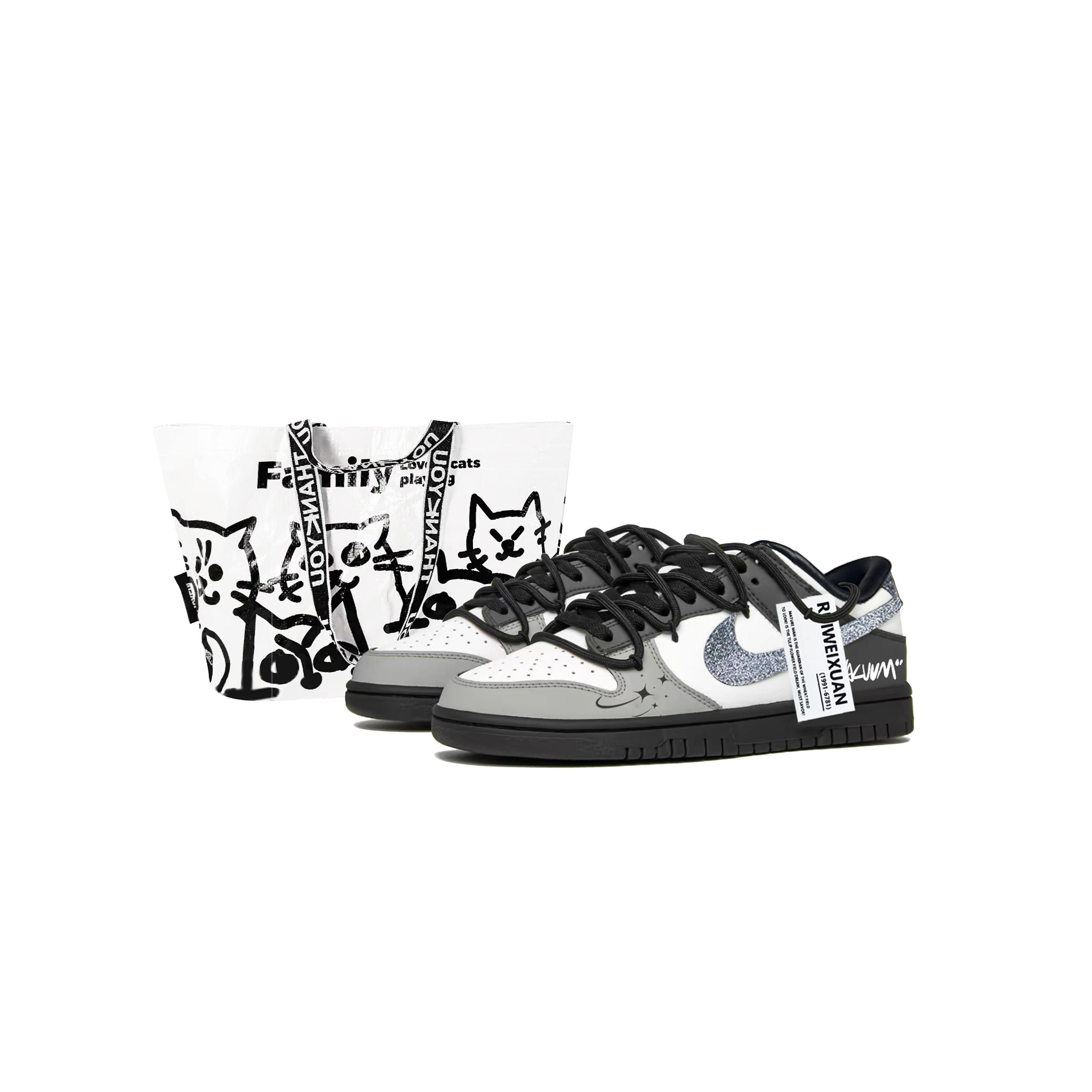

Nike Dunk Light Realm Shadow Cushioning Low top Skateboard Shoes Unisex Black White HQ3462-191(Team619-S-BOX) 35.5