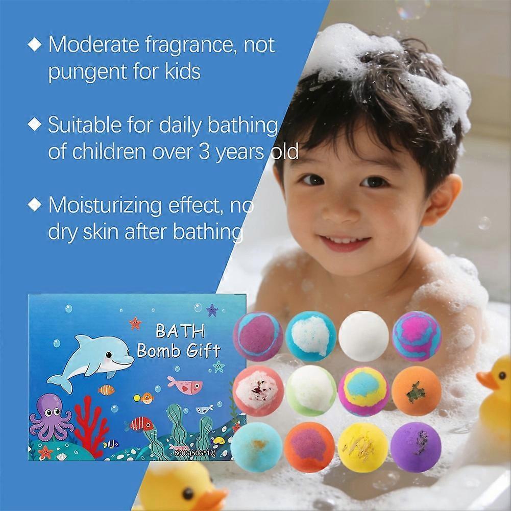 12 Pack Bath Bombs Gift Set with Surprise Inside, Dinosaur Egg & Ocean Theme Color Changing Fizzy Bath Balls, Natural Sea Salt Spa Easter Bath Fizzies