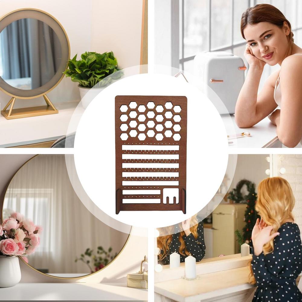 Wood Jewelry Display Earring Card Display Holder Stand Stand Wooden Versatile Countertop Rack For Jewelry And Other Small