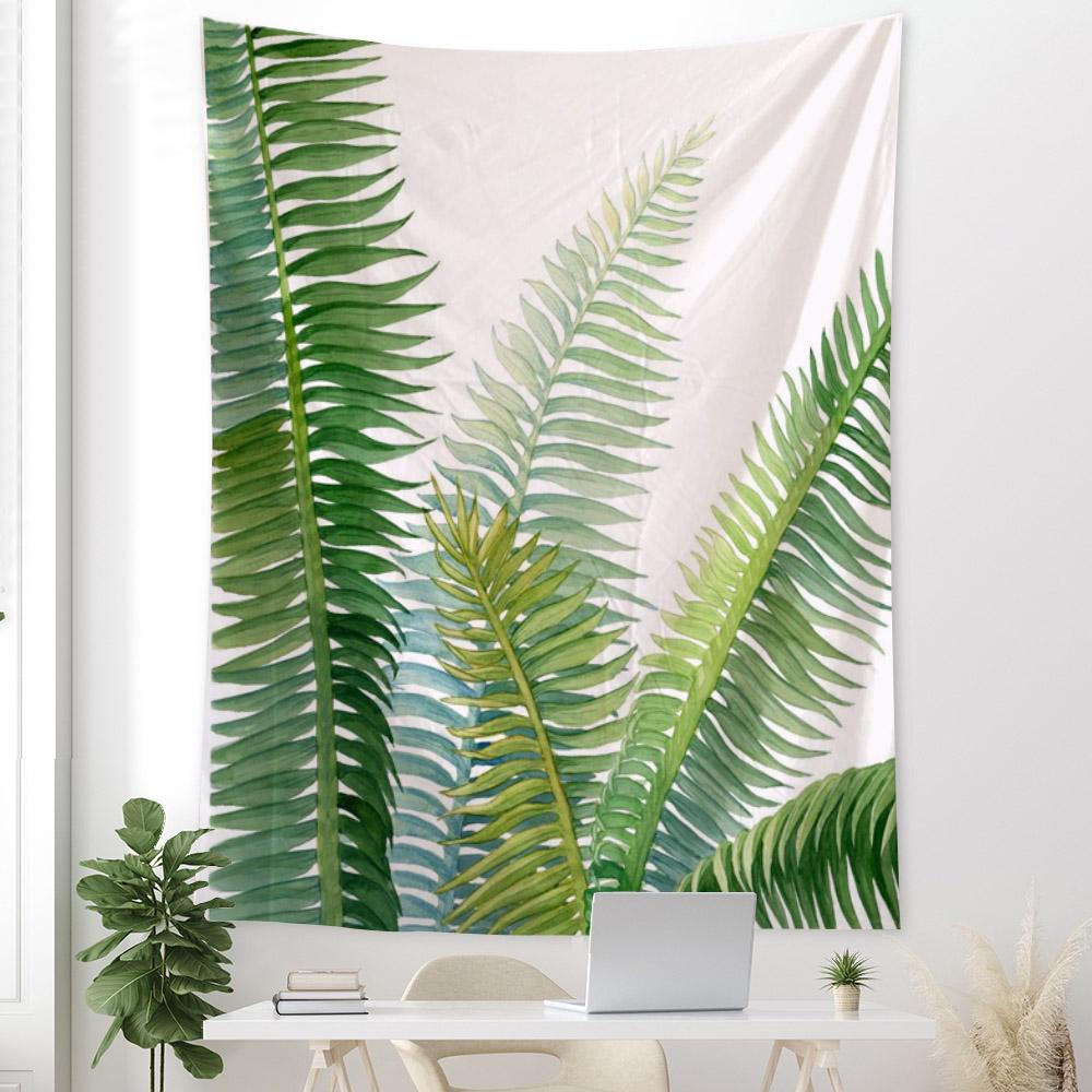 Simple and Fresh Leaf Wall Hanging Tapestry Art Decoration Blanket Curtain Hanging Home Bedroom Living Room Decoration Tapestry