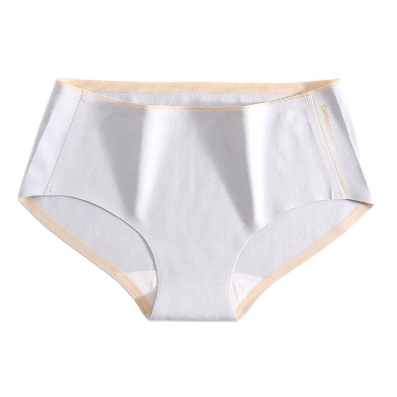 Women's Mid-rise Cotton Briefs with Antibacterial, Seamless, Cute, Solid-colour Triangle Panties