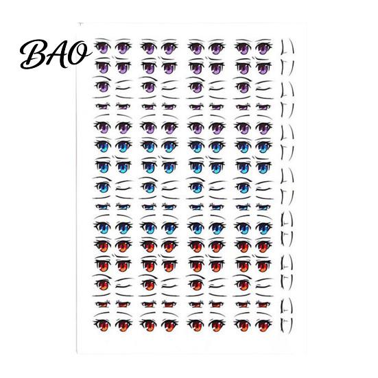 Water Transfer Paper for Models Eye Stickers Dolls, DIY Decals, Multi Size Anime Clay Doll Face Accessories Realistic Colorful Eyes Crafting