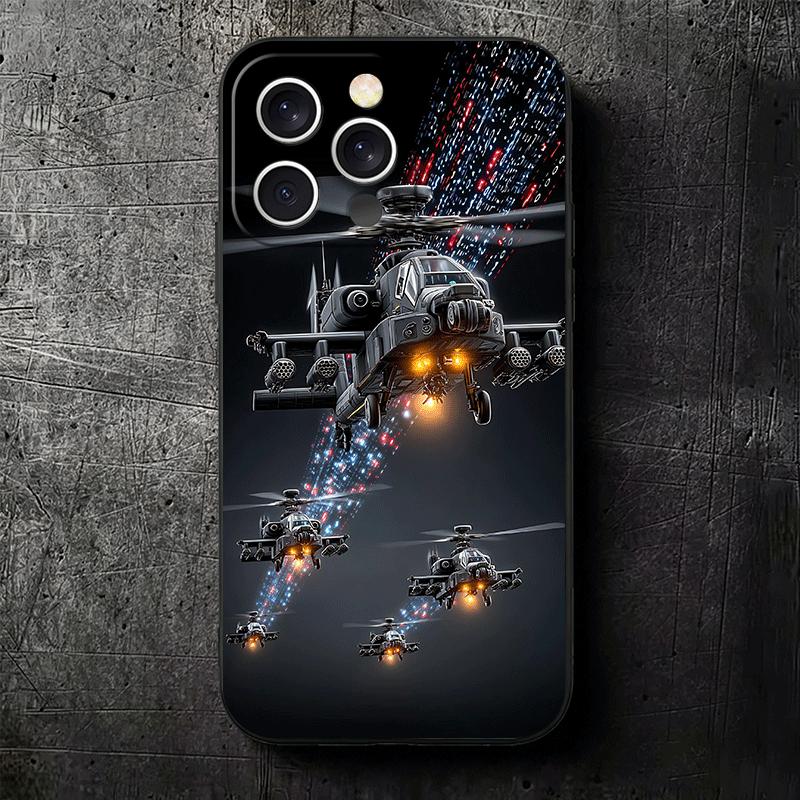 Aircraft Helicopter Formation Soft Phone Case for iPhone 16 16E 17 Air 15 Pro Max 14 Plus 13 Mini 11 12 7 Black Cover Back Shell