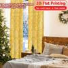 2D Flat Printing  2pcs Golden Noel Minimalist Popular Curtains Yarn Curtains Decorations Outdoor Perfect for Bedroom & Various