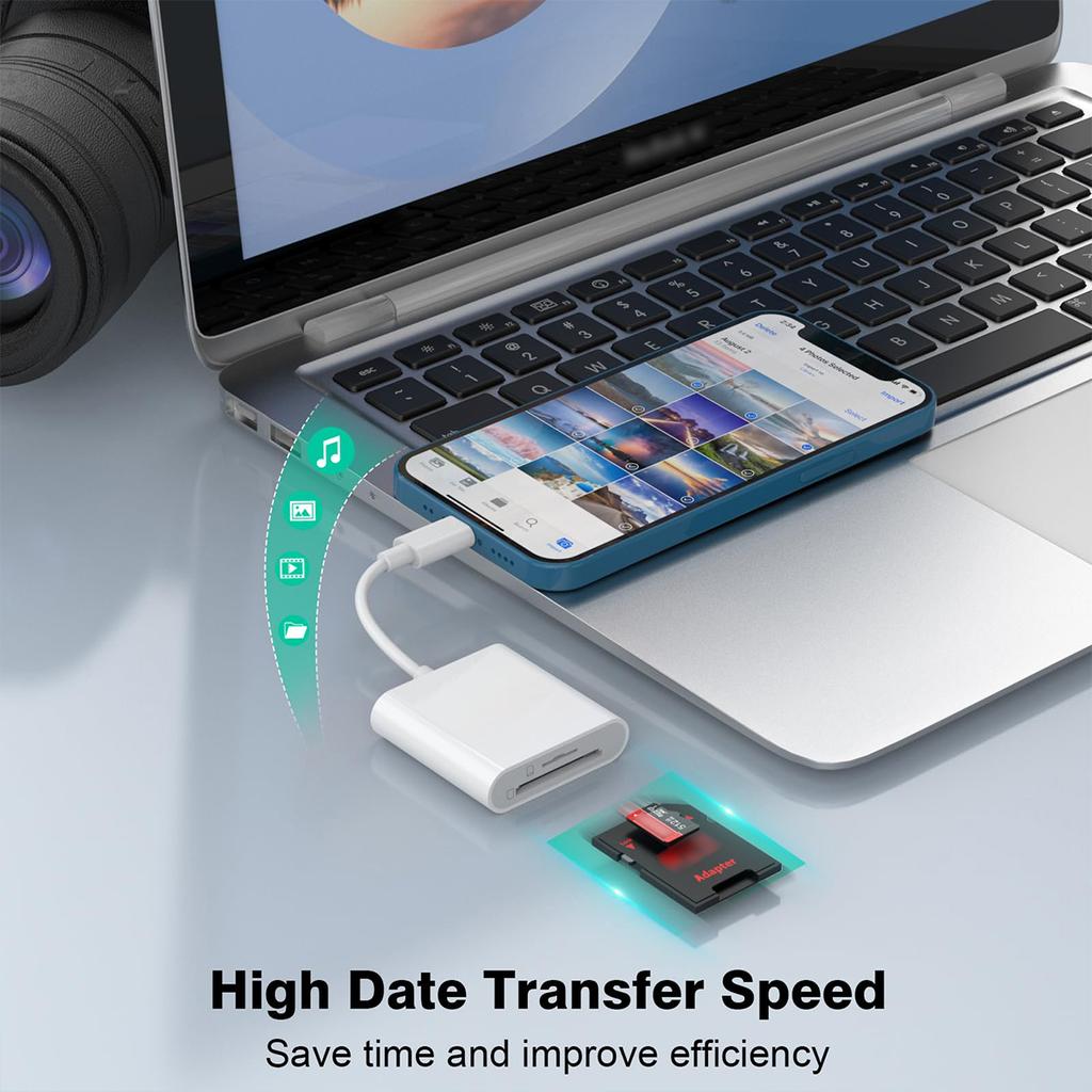 2 In 1 SD TF Card Reader For Apple iPhone 15 14 12 13 11 Pro Max Xs XR USB C OTG Adapter For iPad Samsung Xiaomi  MacBook