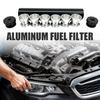 Brandstoffilter 1/2x28 Aluminium Brandstoffilter Kit Compleet Veelzijdig Oplosmiddelfilter Val met Meerdere Eindkappen Zwart Industriële Kwaliteit Corrosiebestendig