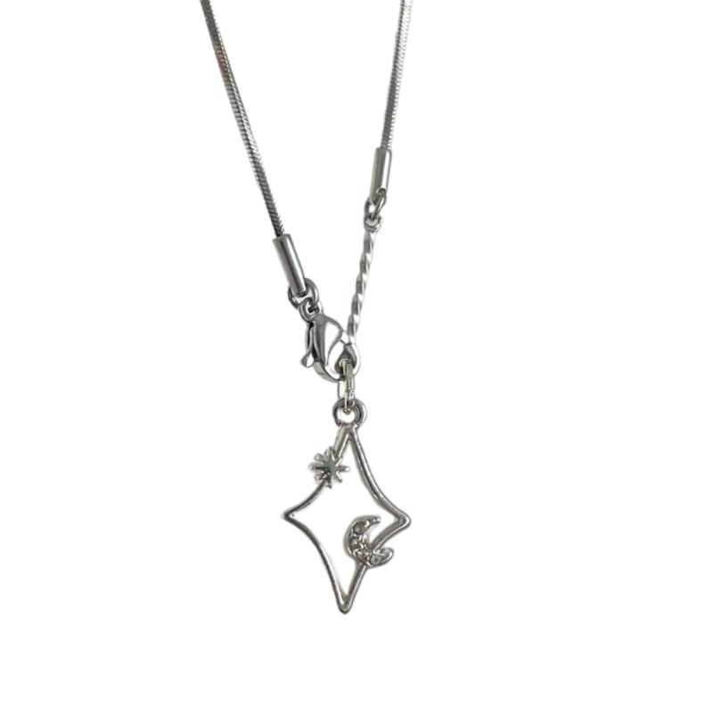 Fashion Chain Necklace Stylish Star Pendant Necklace Alloy Material Star Pendant Neck Jewelry for Wedding Party Daily 1