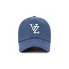 Monogram Applique Over Fit Washing Ball Cap Navy [VARZAR]