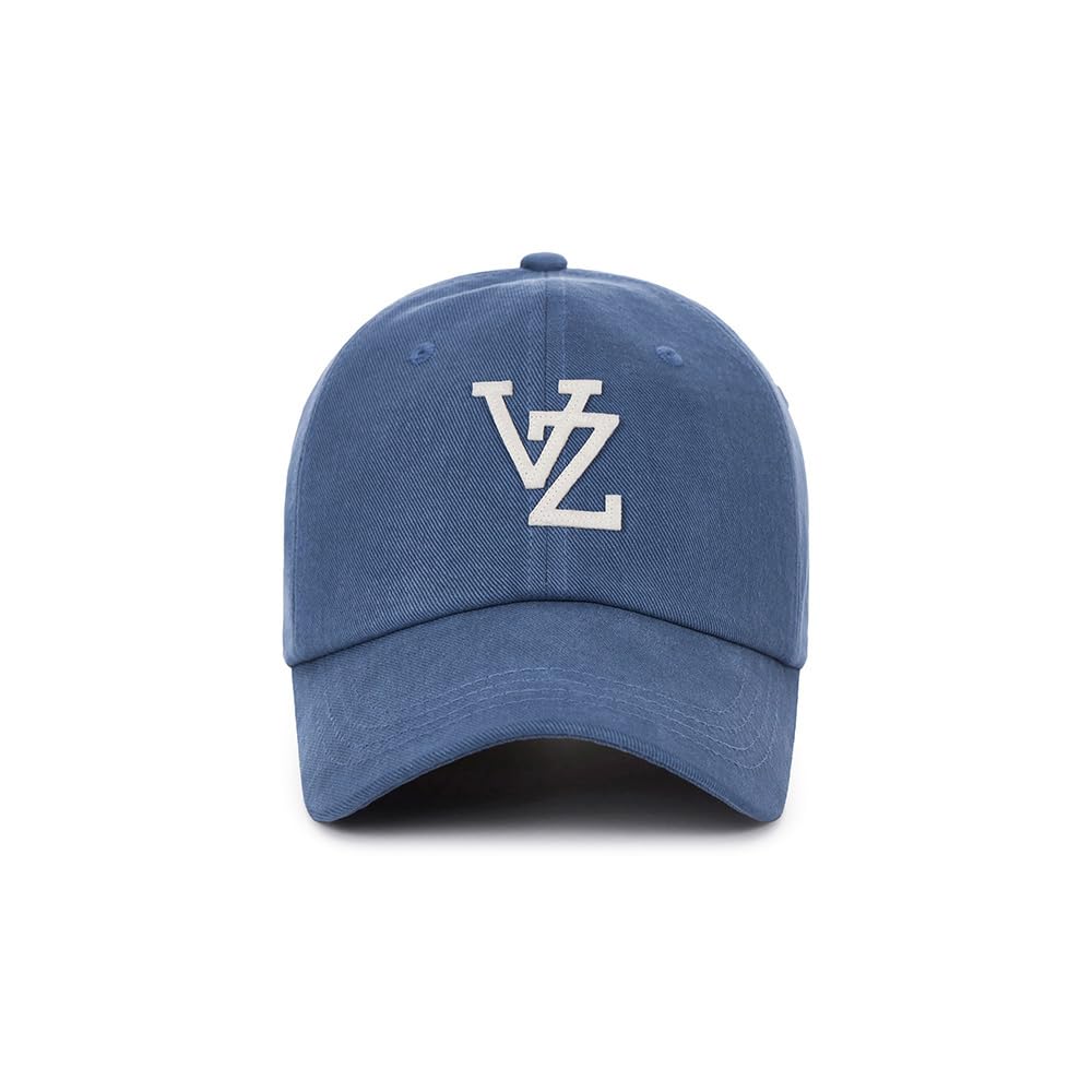 Monogram Applique Over Fit Washing Ball Cap Navy [VARZAR]