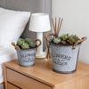 Retro Metall Pflanztopf Blumentopf mit Seilgriffen Antiker Pflanztopf für