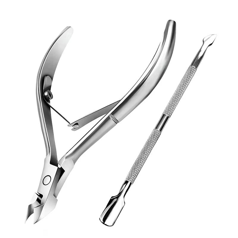 Nail Cuticle Pusher Tweezer Rainbow Cutter Nipper Clipper Dead Skin Remover Stainless Steel Manicure Nails Art Tool ManicureTool
