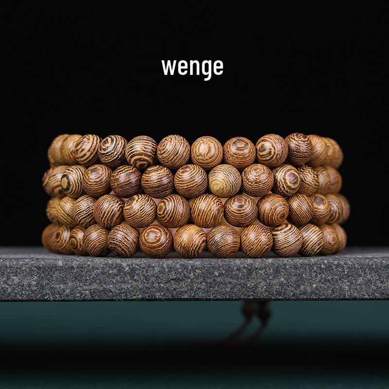 Buddhist 108 Beads Bracelet: Red Sandalwood, Green Sandalwood, Ebony Wood Rosary Necklace