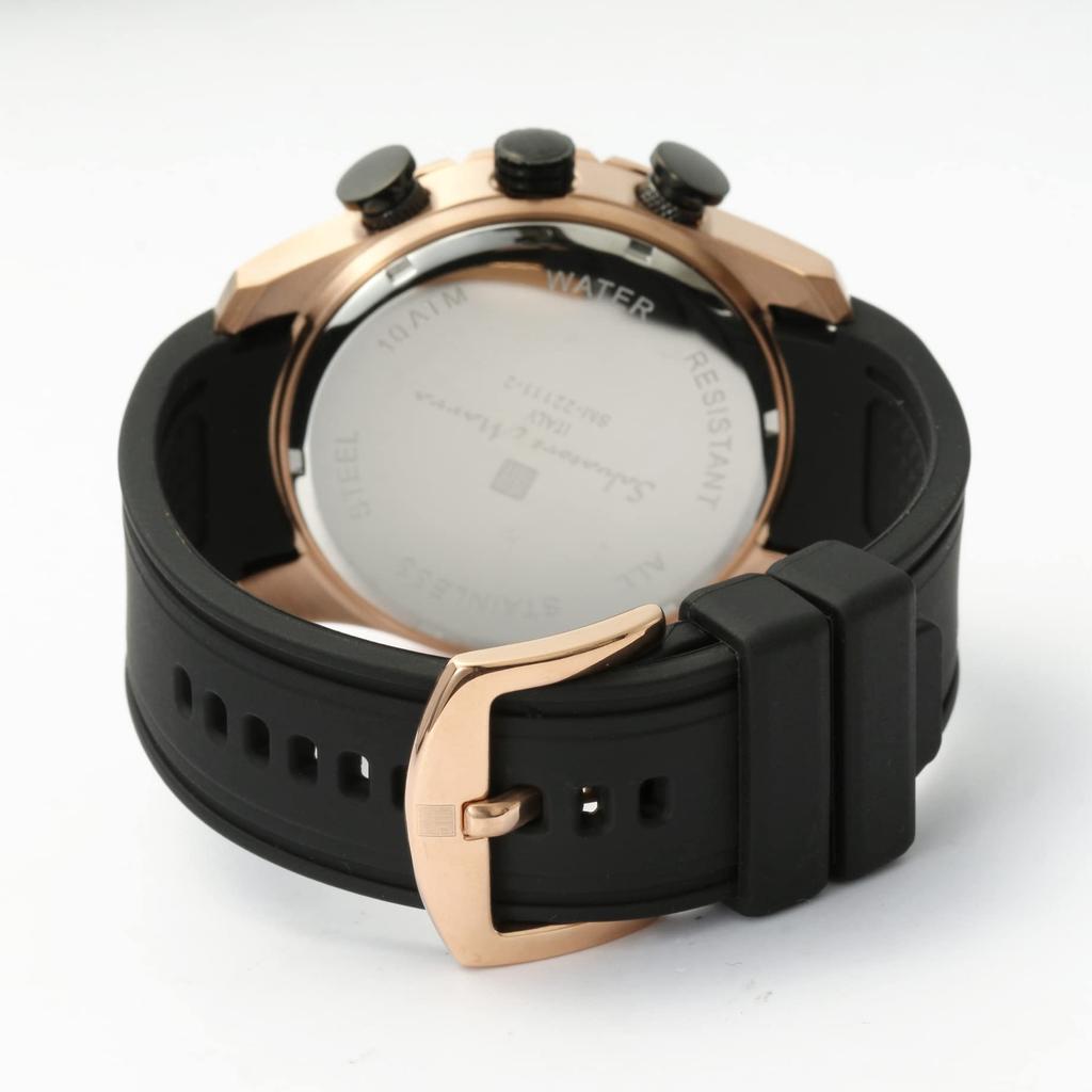 Salvatore Marra Zegarek Chronograf Biznesowy Analogowy Kwarcowy Czarny PGBK z Krzyżem Męski