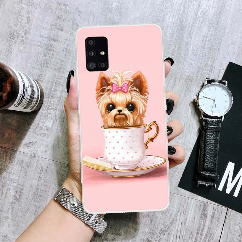 Yorkshire Terrier Dog Puppy Phone Case For Samsung Galaxy A52 A32 A22 A12 A02S A50S A30S A51 A31 AA71 Note 20 Ultra 10 S10 Plus