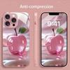 Pink Crystal For Apple Pattern Pink Metallic Paint Glass Phone Case For iPhone 11 12 13 14 15 16 17 Pro Max Plus 16E 17Air Cover