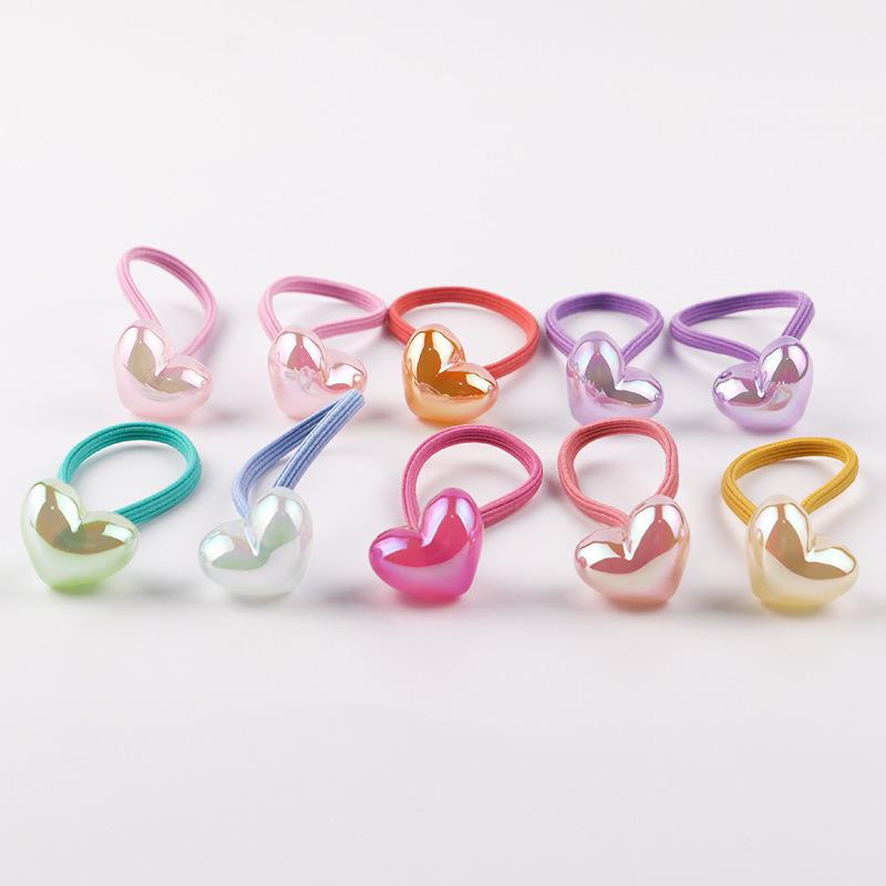 10Pcs Children's Elastic Hair Bands Candy Color Baby Girls Hair Rope Ties Ponytail Holder Rubber Band Hair Accessories Headwear