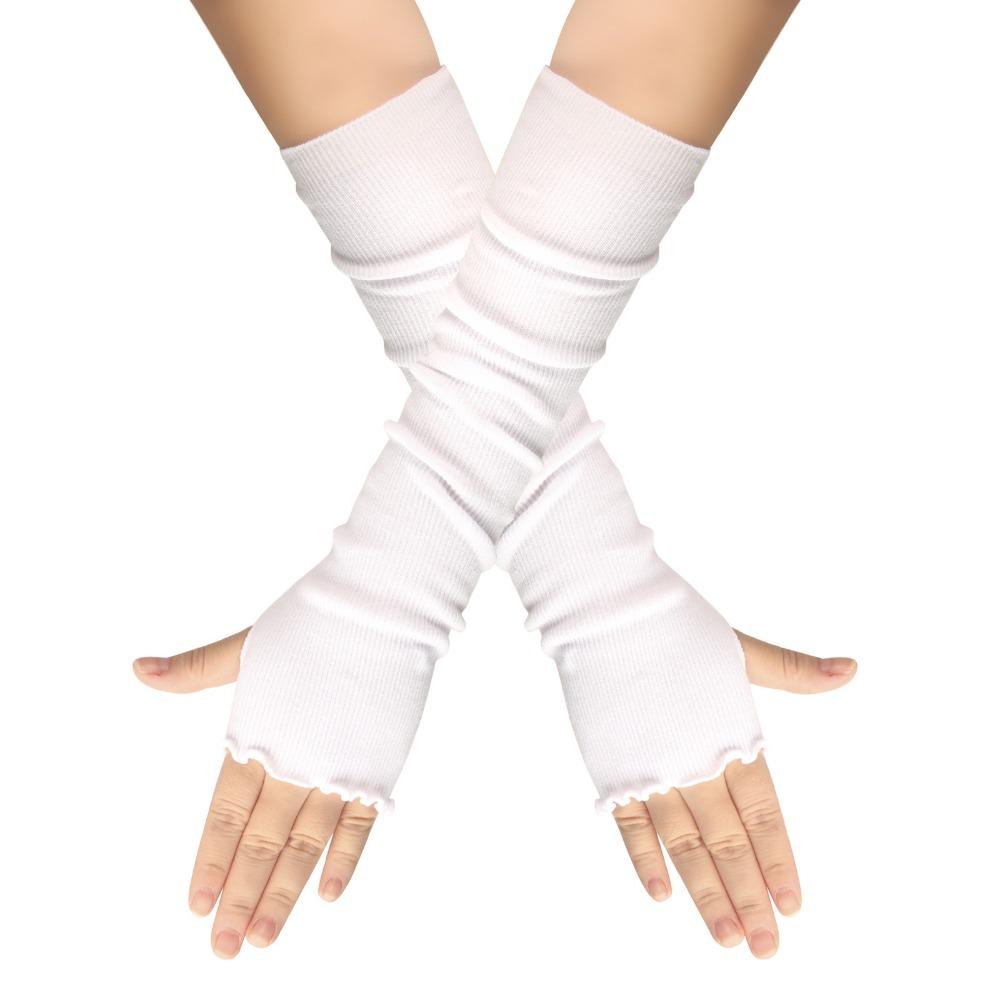 Stretchy Fingerless Gloves Long Design Arm Sleeve Y2K Punk Gloves  Y2K Aesthetic