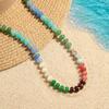 Elegant Stone Necklace Natural Colorful Gemstone Beaded Stainless Steel Beads Boho Summer Jewelry for Women Vacation Gift