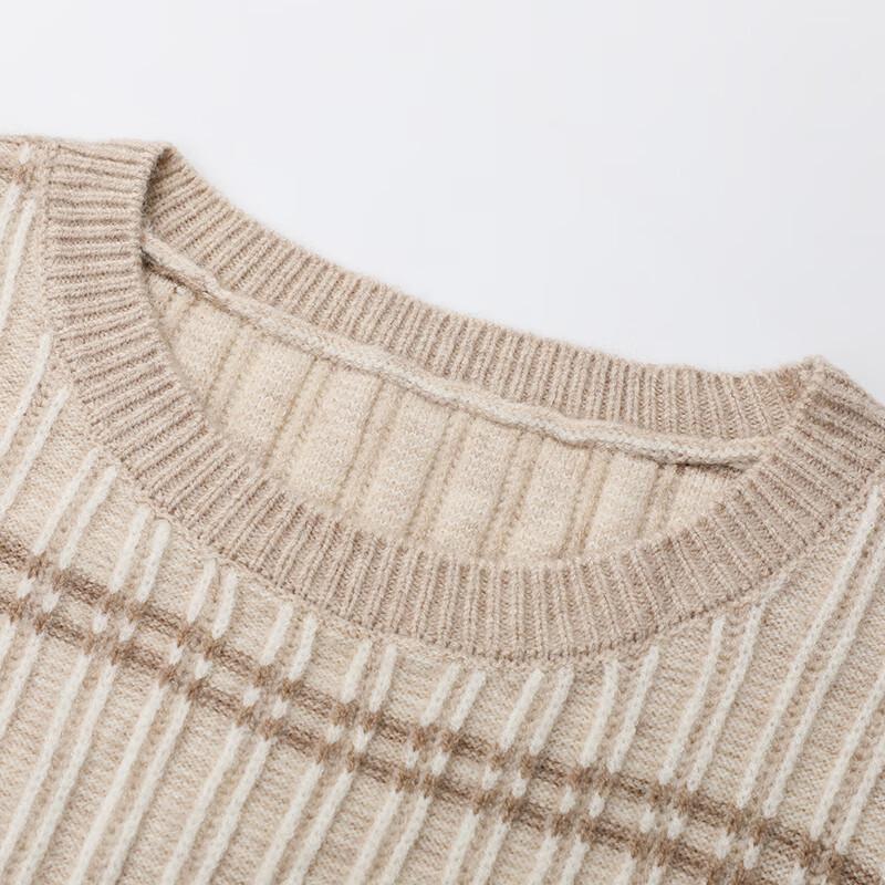 JOY SPEAKER Women's Round Neck Patchwork Knit Sweater