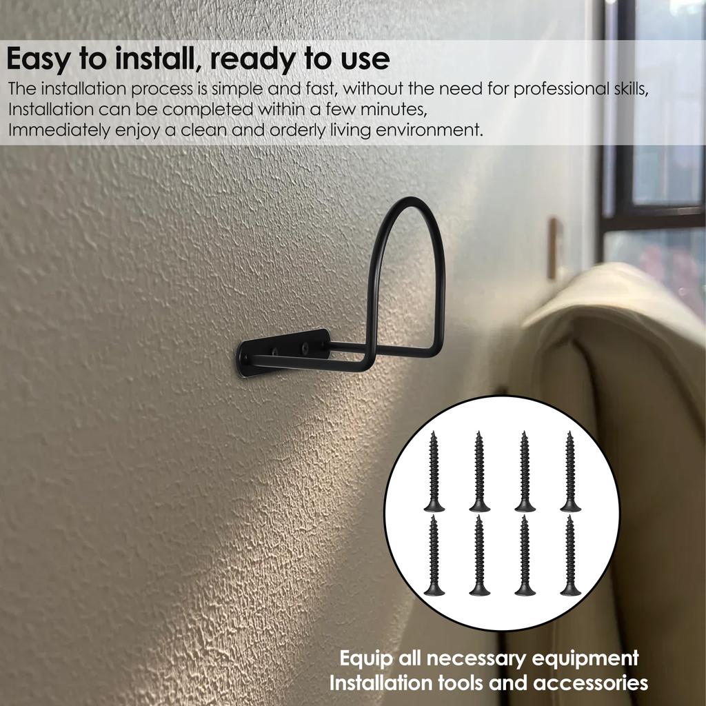 4 Pcs Hat Storage Rack Cowboy Hat Racks Wall-mounted Iron Cowboy Hats Holder Semicircular Hat Hook for Bedroom and Living Room