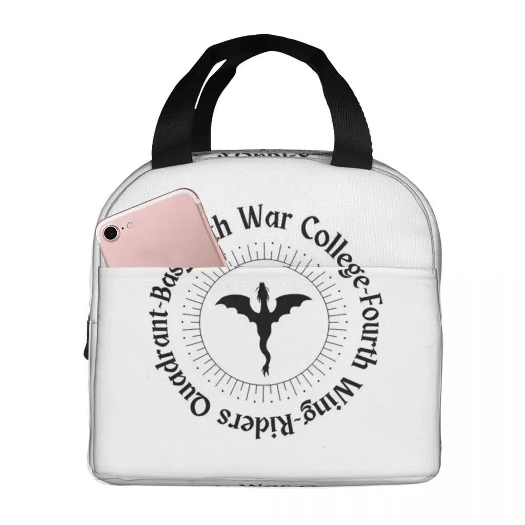 Fourth Wing Basgiath War College Insulated Lunch Bag for Women Children Portable Food Boxes Thermal Lunch Box Tote