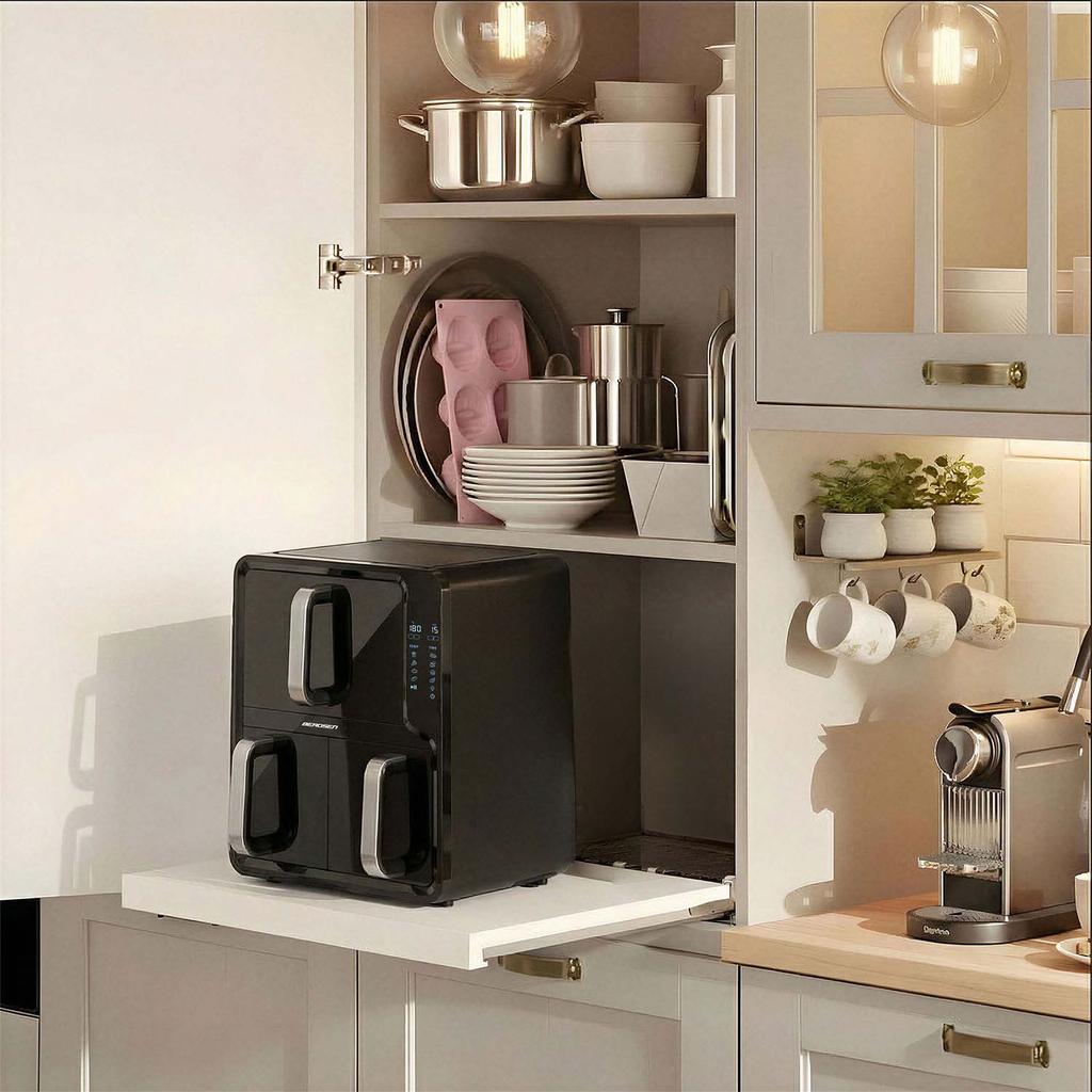 Friggitrice ad Aria Senza Olio a Doppia Cestella Verticale 12 L Air Fryer Friggitrice Berdsen 2800W Bd-664