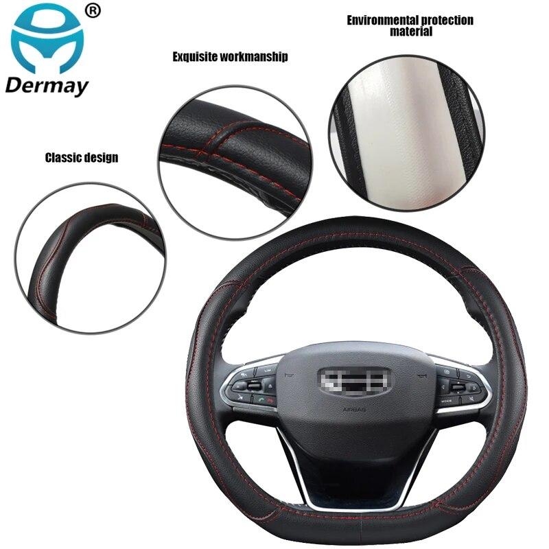 D Type Car Steering Wheel Cover Wrap For Geely Atlas 2016 -  Coolray I   Emgrand 7 2018 -  Emgrand GT 2015-
