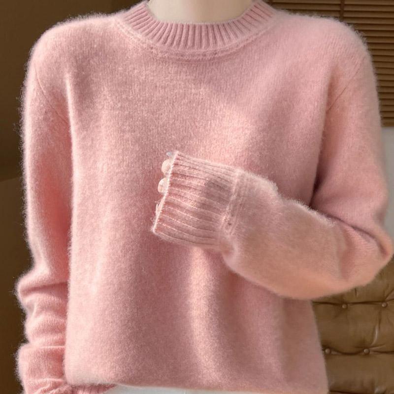 Svetr pro ženy Podzim Zima Zesílený Pulovr Teplý Jednobarevný Pružný Dlouhý Rukáv Oversize Svetr Topy