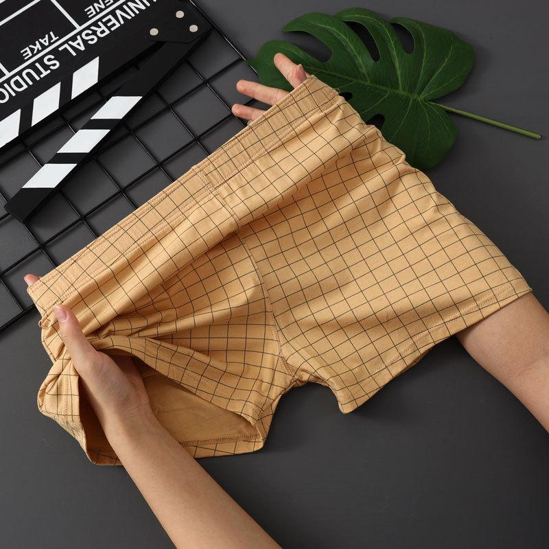 

Мужские шорты с клетчатым принтом, мужские боксеры с эластичным поясом для удобной домашней одежды, стильное нижнее белье средней посадки 4XL хаки