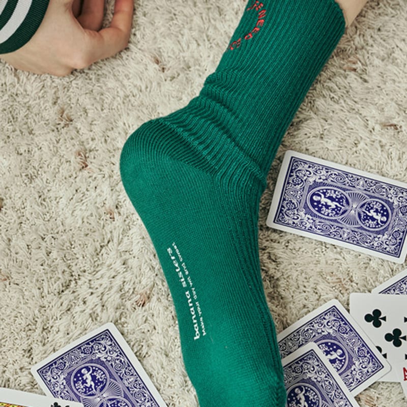 Bananasisters [2SET] Sting Circle Lettering Gold Socks 4 Colors