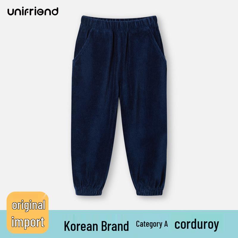 Unifriend Kids' Thick Corduroy Lantern Pants - Autumn/Winter, Korean Style for Baby Boys & Girls