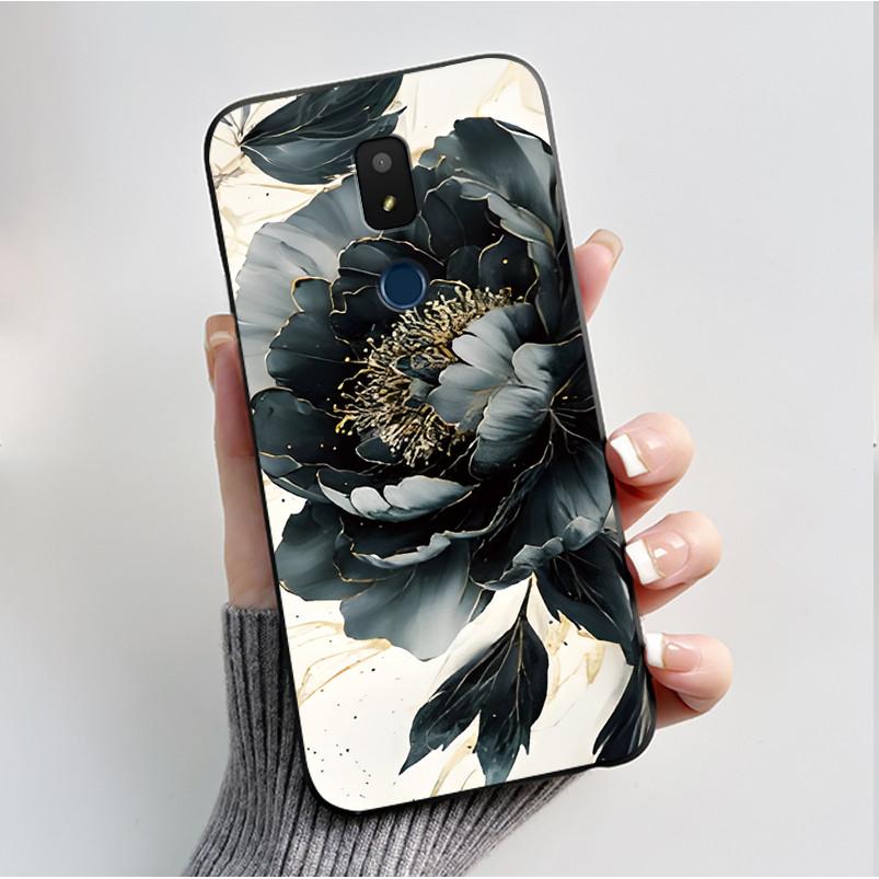 For AT&T Motivate 2 Motivate 3 Cricket Splendor Icon 3 Phone Case Fashion Butterfly Flower Black Soft Silicone Back Cover Funda