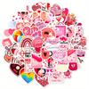 50pcs Vinyl Cartoon Love Decals, Reusable, Self-Adhesive, Romantic Valentine'S Day Themed, for Stationery, Laptops,Water Bottles