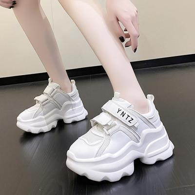 Fashion 2024 Autumn New Thick Bottom High Platform 8cm Wedges Casual White Shoes All-match Fashion Sneakers Women Sports Shoes