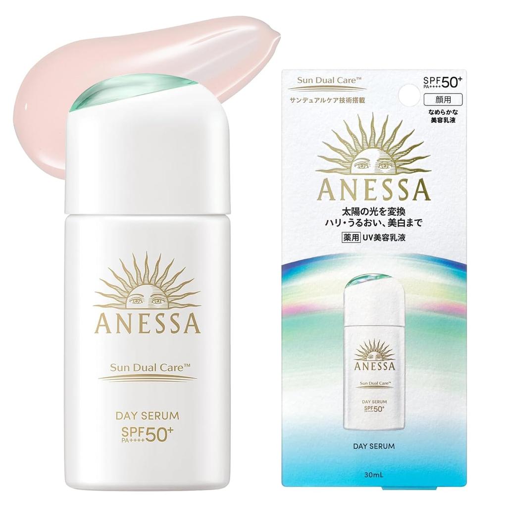 Anessa UV Emulsion Day Serum N Tone Up Light Pink 30mL SPF50+ PA++++ Quasi-drug Morning Use Daytime Whitening Moisturizing Face Makeup Base Waterproof