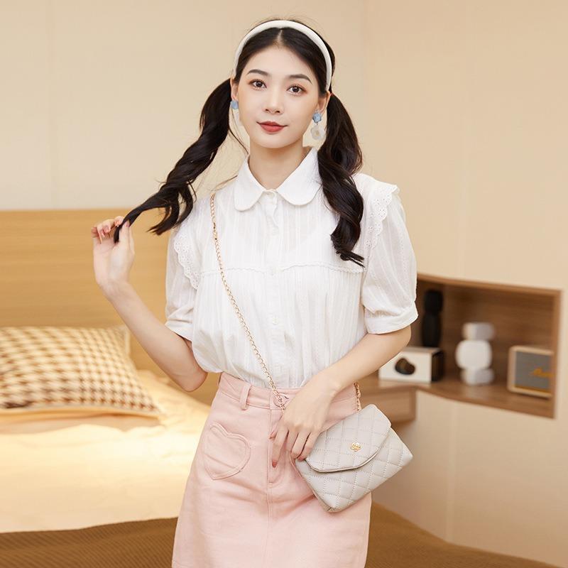 Embroidered rhombus chain women's bag, a new trendy versatile shoulder messenger small square bag