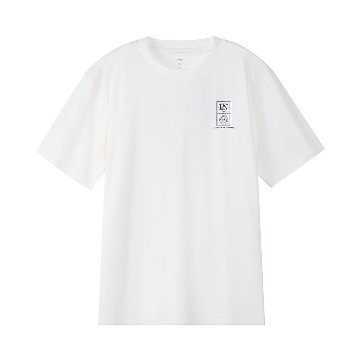 Li Ning T Shirts Unisex Ivory Crew Neck AHSW867-1 2XL