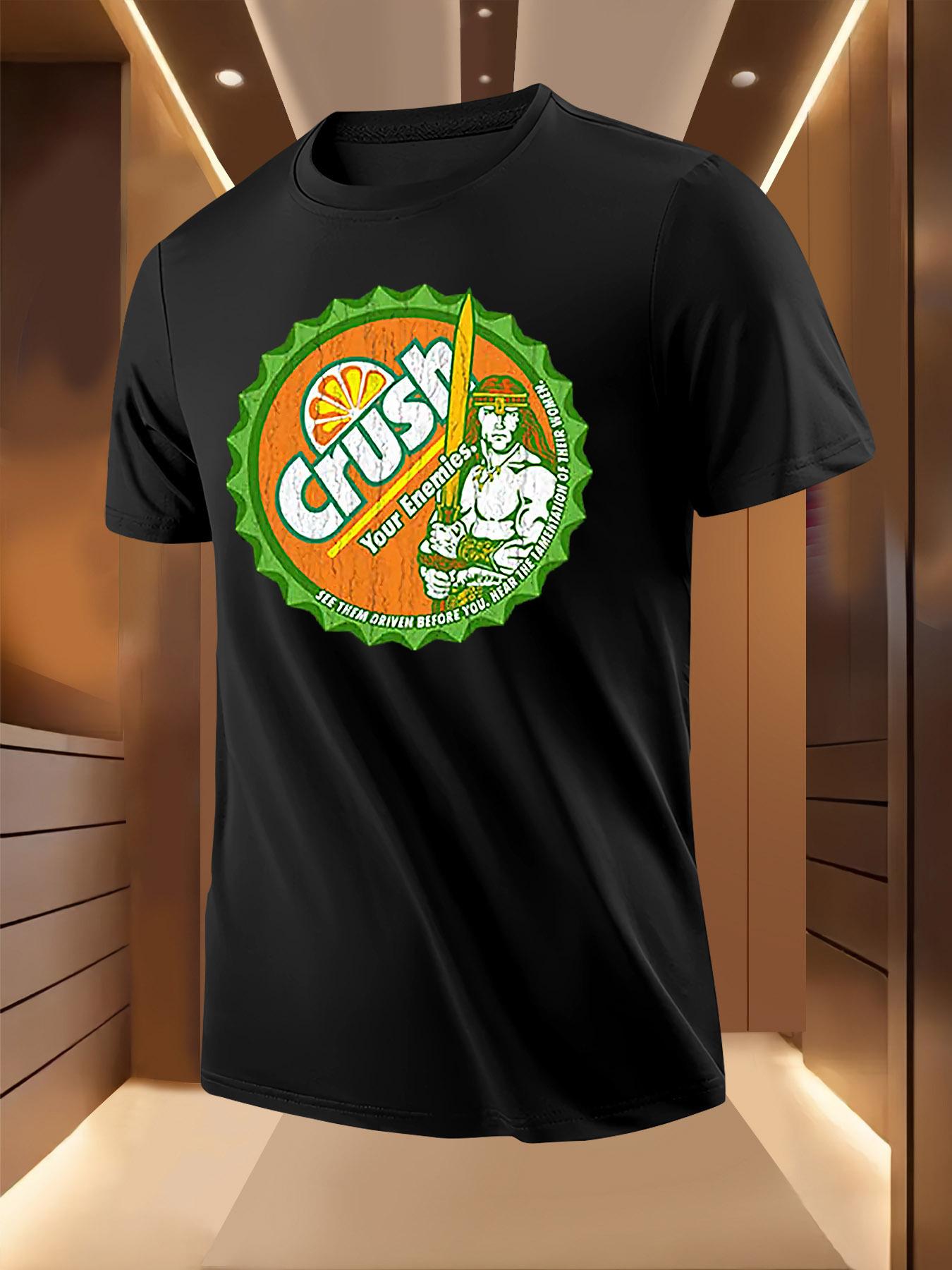 Crush Warrior Graphic Tshirt - Vibrant Orange Green Desig... XXL