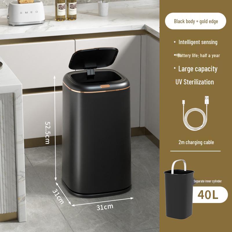 Automatic Smart Induction Trash Can for Home – Large Capacity for Living Room, Kitchen, Bathroom