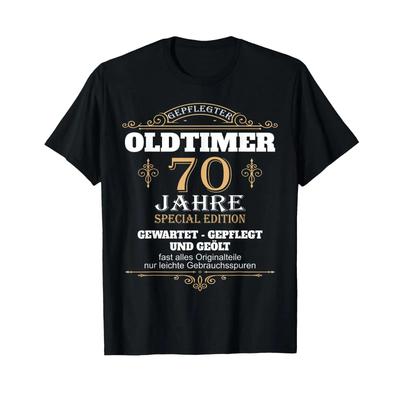 70th Birthday Vintage Car Father Unisex 70s Dad 70 Years Grandpa T Shirt Vintage Top For Everyday Wear Comfortable Stylish